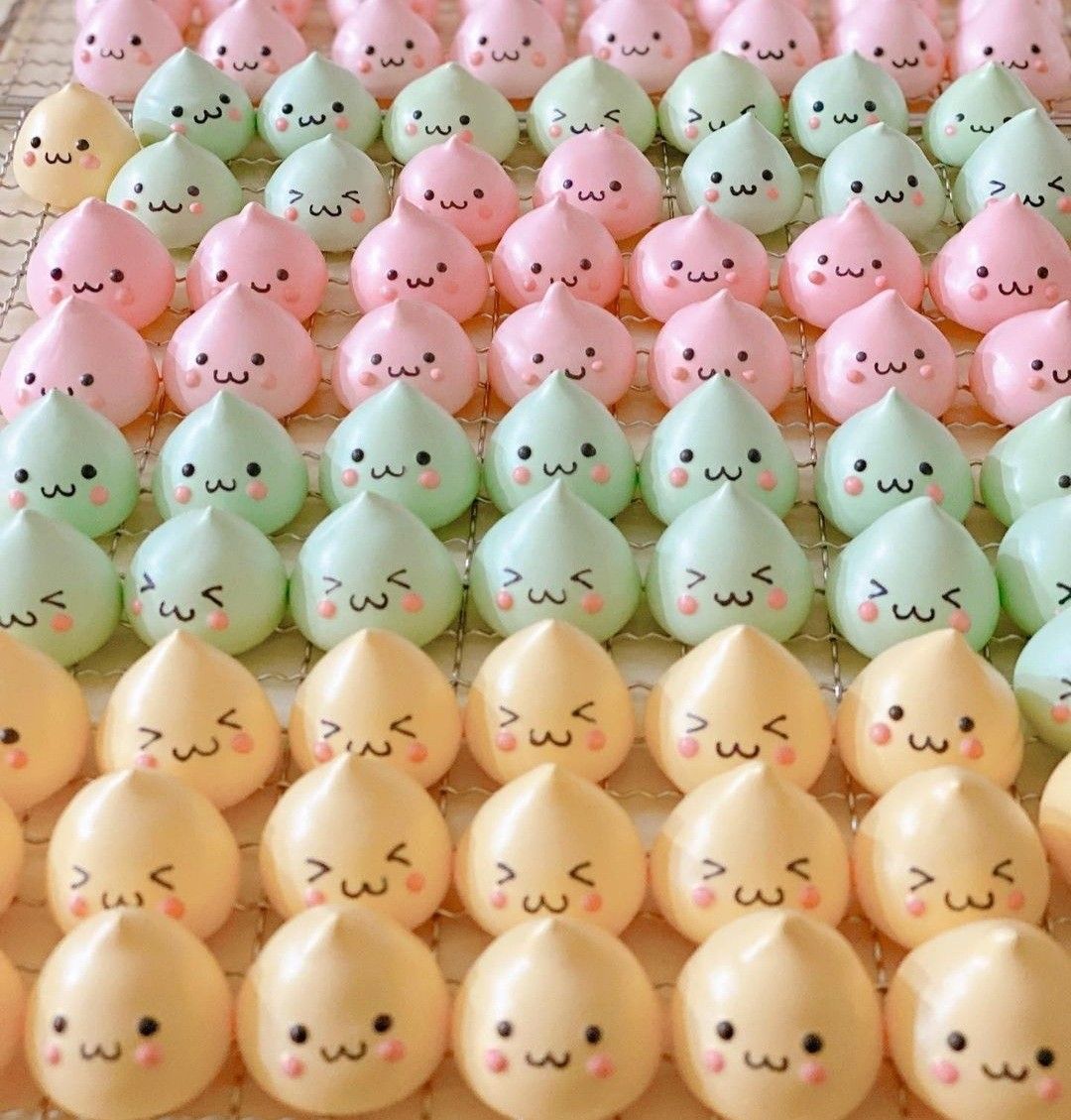 Marshmallows kawaii coloridos